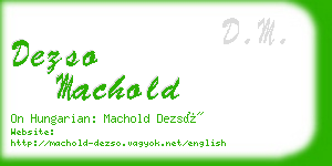 dezso machold business card